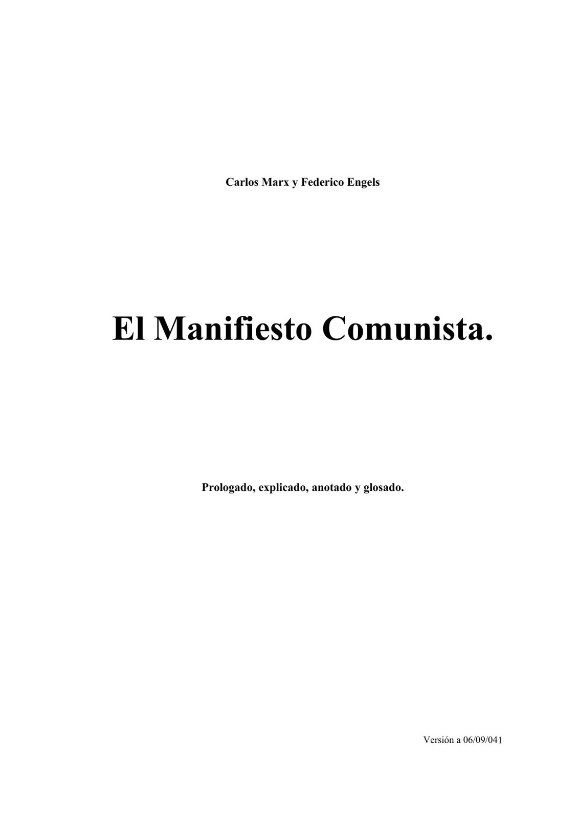 El Manifiesto Comunista